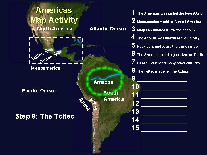 Americas Map Activity North America Atlantic Ocean ec c t l To lme O