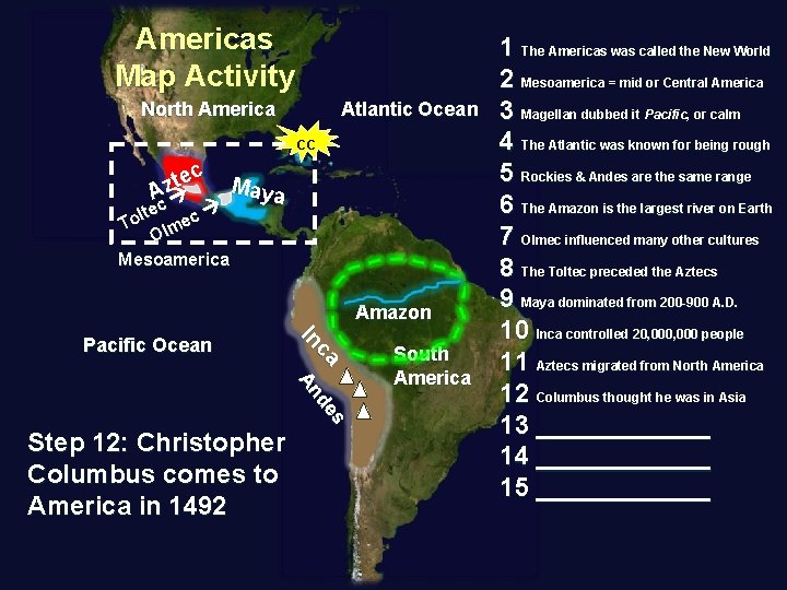 Americas Map Activity North America Atlantic Ocean CC tec z A c lte ec