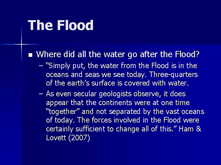 The Flood n Where did all the water go after the Flood? – “Simply