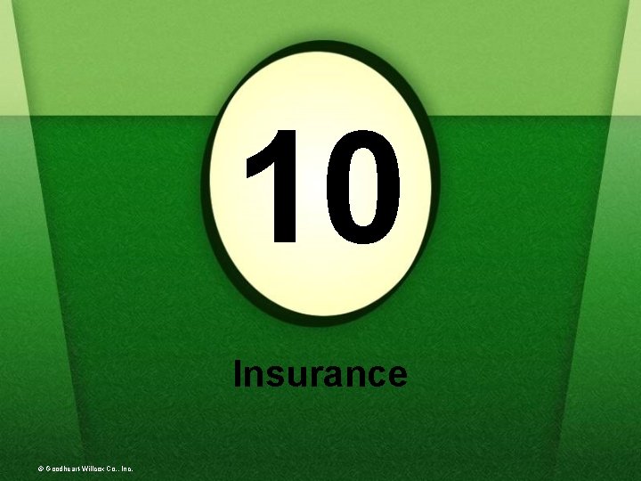 10 Insurance © Goodheart-Willcox Co. , Inc. 