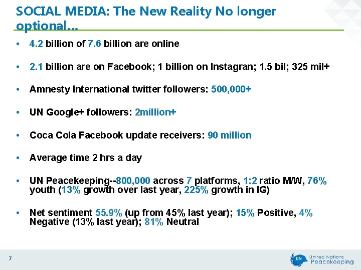 SOCIAL MEDIA: The New Reality No longer optional… 7 • 4. 2 billion of