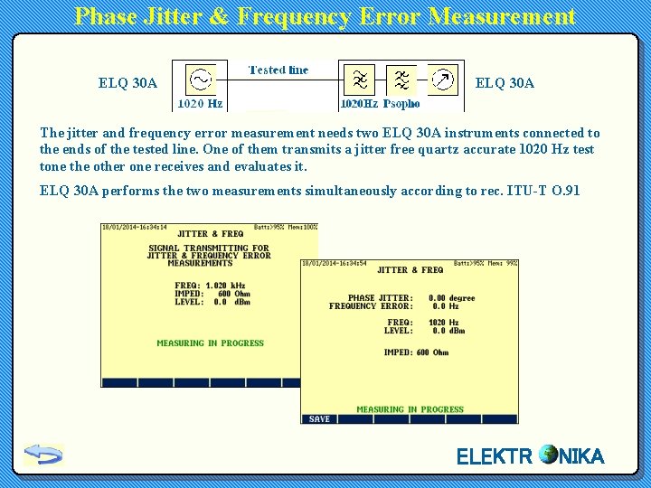 Phase Jitter & Frequency Error Measurement ELQ 30 A The jitter and frequency error