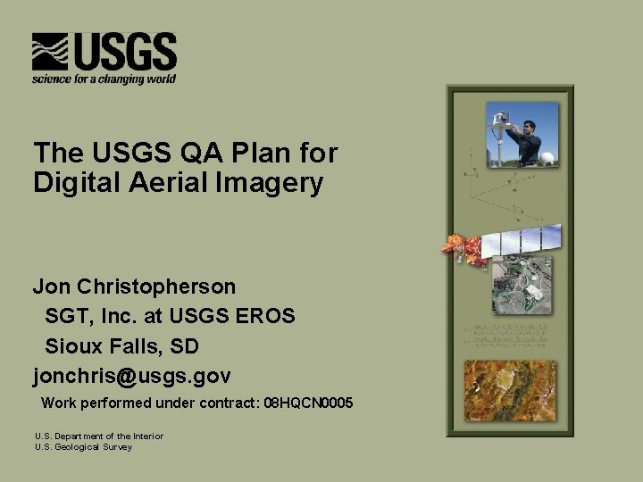 The USGS QA Plan for Digital Aerial Imagery