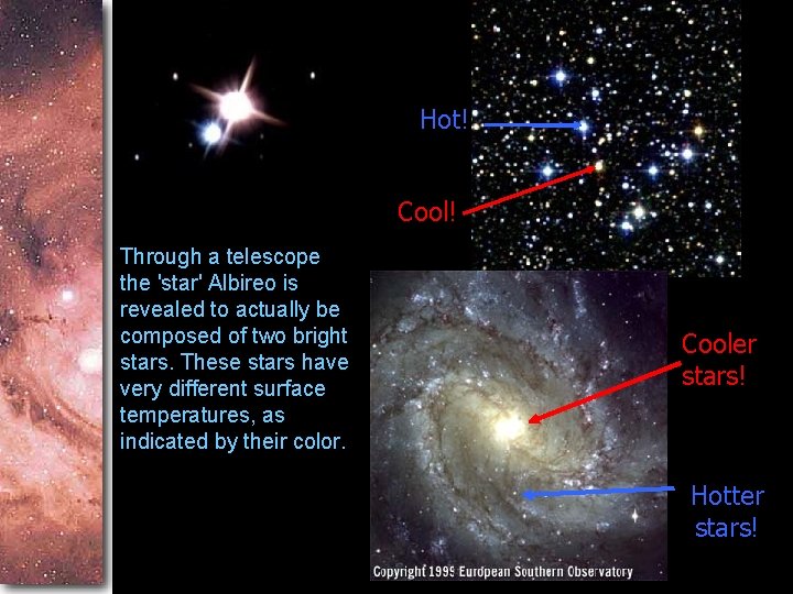 Hot! Cool! Through a telescope the 'star' Albireo is revealed to actually be composed