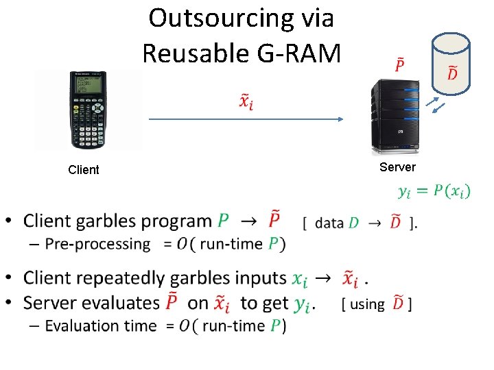 Outsourcing via Reusable G-RAM Client • Server 