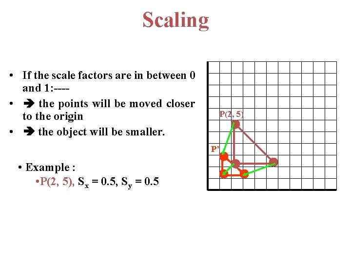 Scaling • If the scale factors are in between 0 and 1: --- •