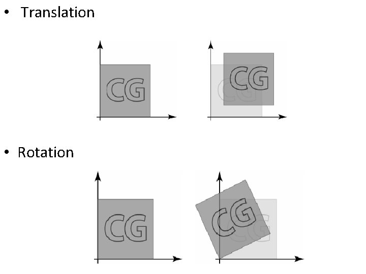  • Translation • Rotation 