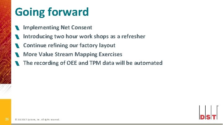 Going forward 26 Implementing Net Consent Introducing two hour work shops as a refresher