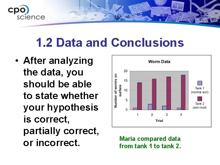 1. 2 Data and Conclusions • After analyzing the data, you should be able