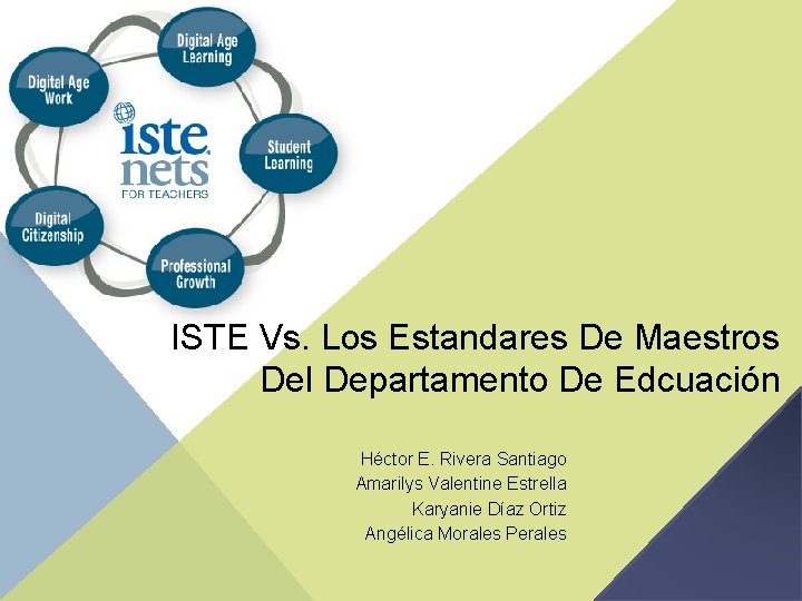 ISTE Vs. Los Estandares De Maestros Del Departamento De Edcuación Héctor E. Rivera Santiago