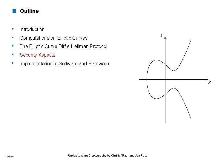 < Outline • • • 20/24 Introduction Computations on Elliptic Curves The Elliptic Curve