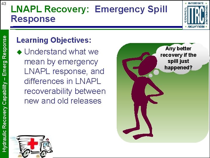 Hydraulic Recovery Capability – Emerg Response 43 LNAPL Recovery: Emergency Spill Response Learning Objectives: