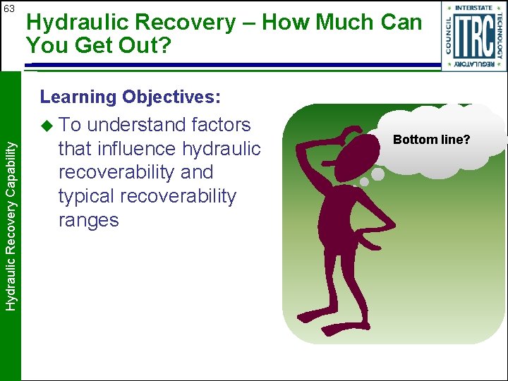 63 Hydraulic Recovery – How Much Can You Get Out? Learning Objectives: Hydraulic Recovery