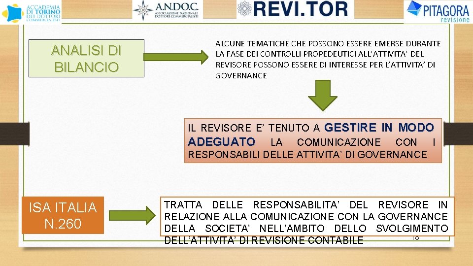 ANALISI DI BILANCIO ALCUNE TEMATICHE POSSONO ESSERE EMERSE DURANTE LA FASE DEI CONTROLLI PROPEDEUTICI