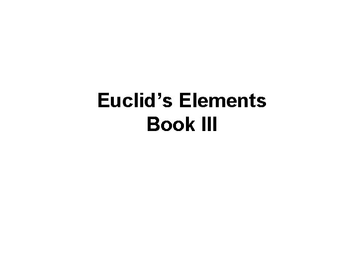 Euclid’s Elements Book III 