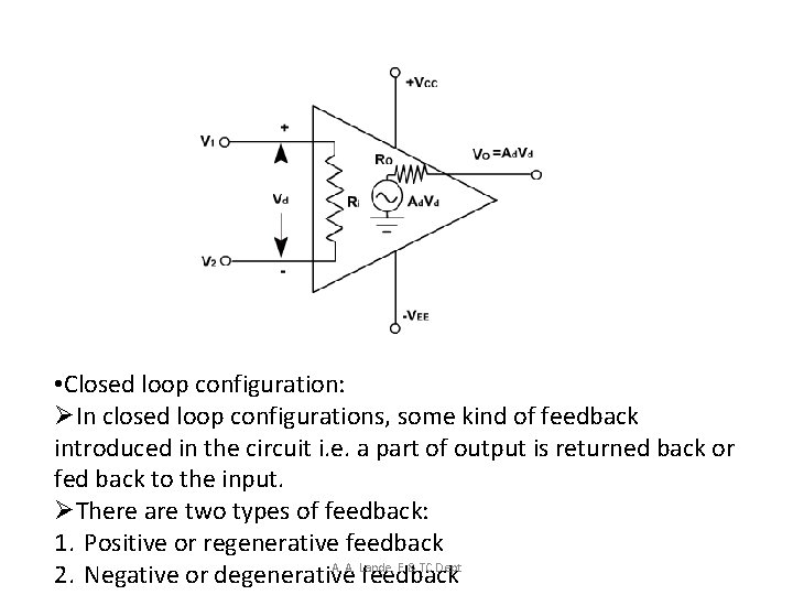  • Closed loop configuration: ØIn closed loop configurations, some kind of feedback introduced