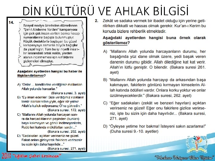 DİN KÜLTÜRÜ VE AHLAK BİLGİSİ 