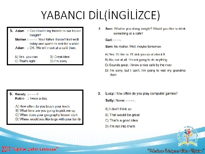 YABANCI DİL(İNGİLİZCE) 