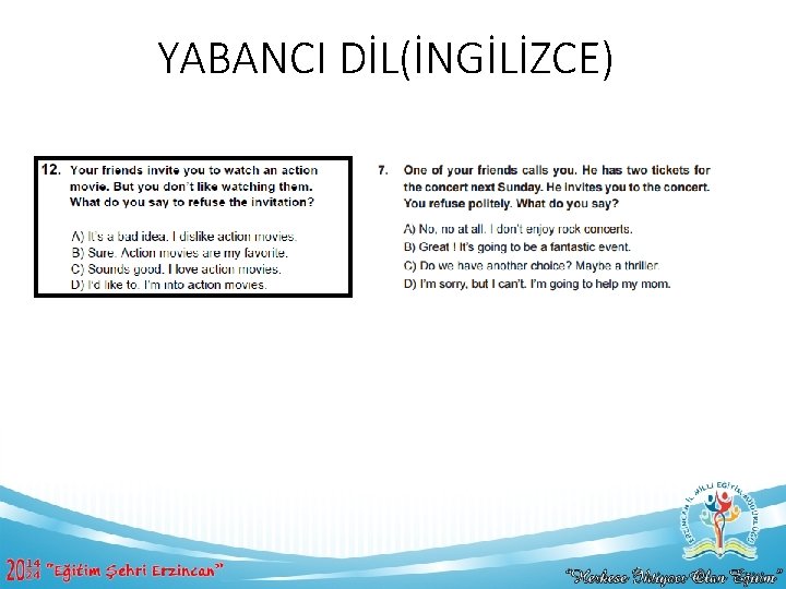 YABANCI DİL(İNGİLİZCE) 