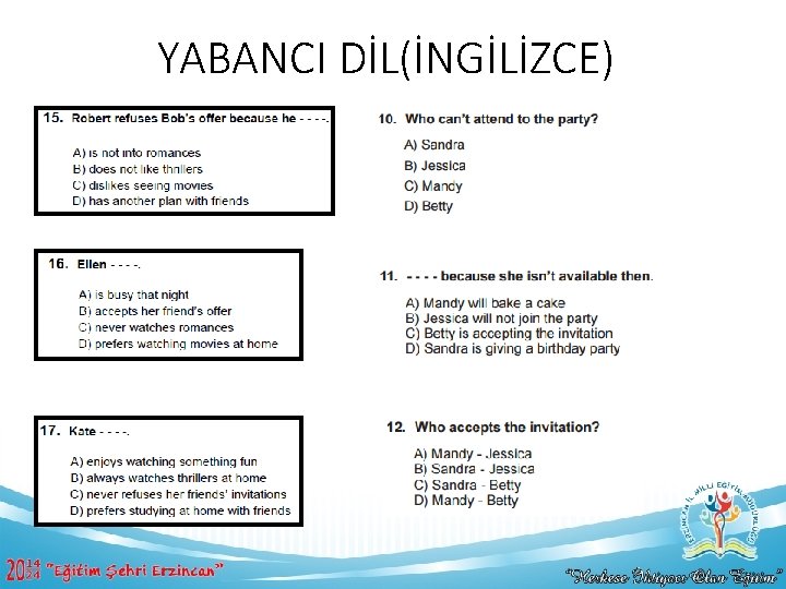 YABANCI DİL(İNGİLİZCE) 