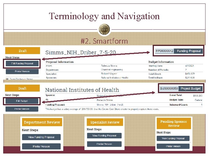 Terminology and Navigation #2. Smartform 