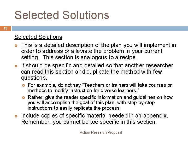 Selected Solutions 13 Selected Solutions £ This is a detailed description of the plan