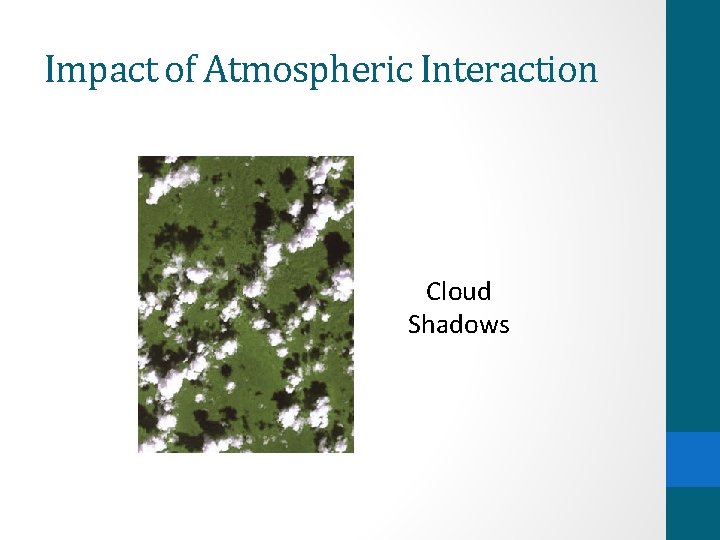 Impact of Atmospheric Interaction Cloud Shadows 