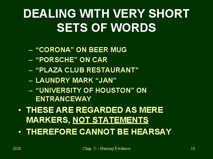 DEALING WITH VERY SHORT SETS OF WORDS – – – “CORONA” ON BEER MUG