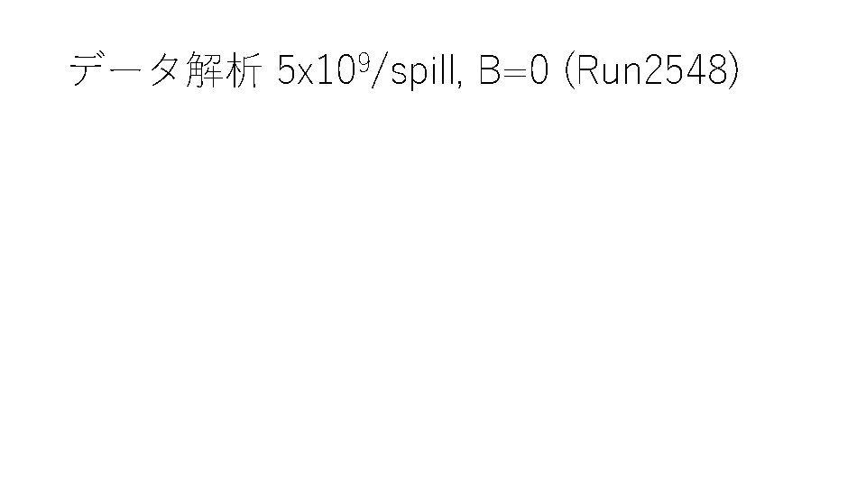 データ解析 5 x 109/spill, B=0 (Run 2548) 