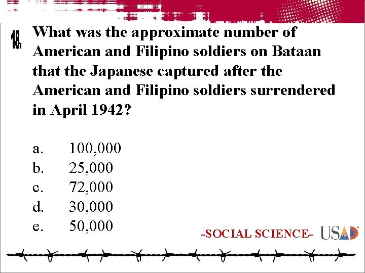 What was the approximate number of American and Filipino soldiers on Bataan that the