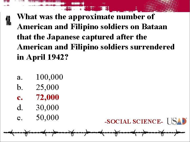 What was the approximate number of American and Filipino soldiers on Bataan that the