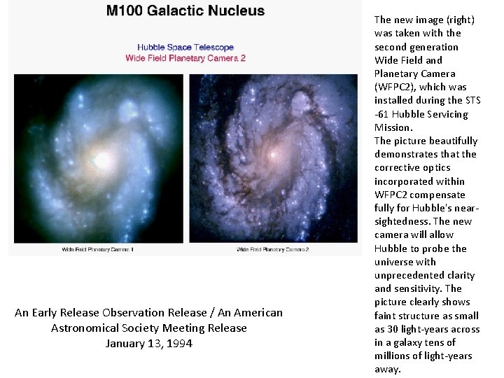 An Early Release Observation Release / An American Astronomical Society Meeting Release January 13,