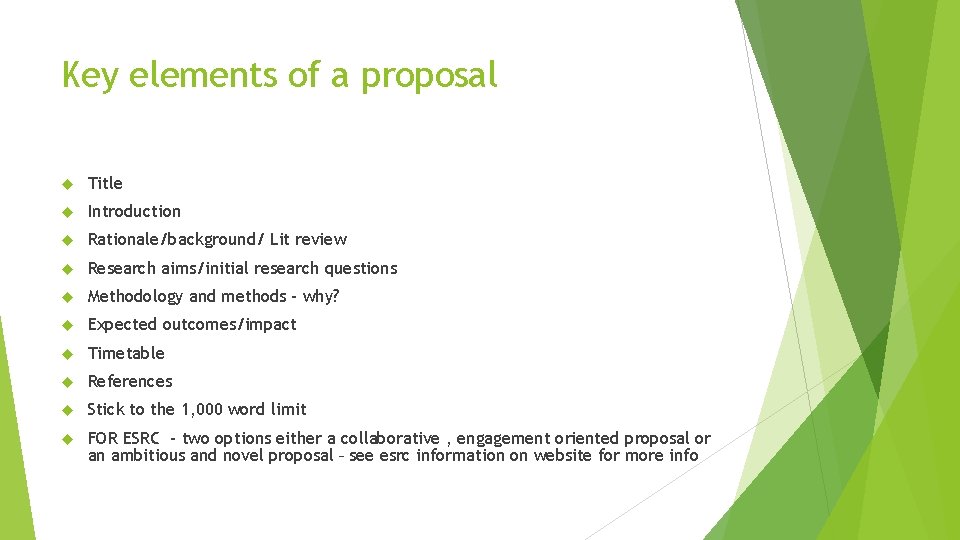 Title Proposal Introduction How to write a research proposal Dr Sue