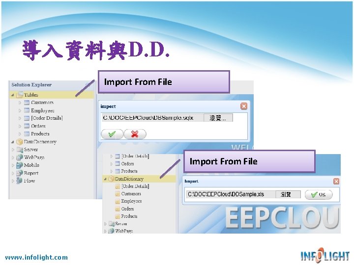 導入資料與D. D. Import From File www. infolight. com 