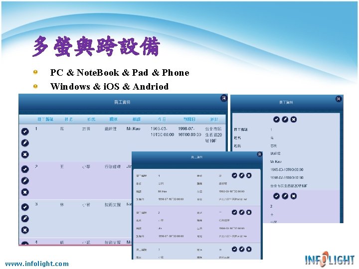 多螢與跨設備 PC & Note. Book & Pad & Phone Windows & i. OS &