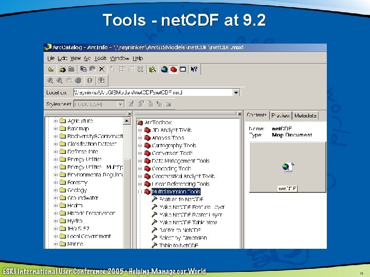 Tools - net. CDF at 9. 2 11 