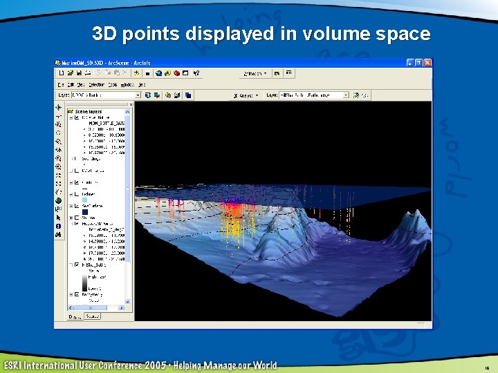 3 D points displayed in volume space 16 