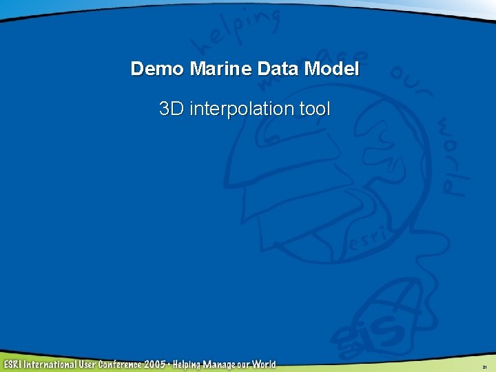 Demo Marine Data Model 3 D interpolation tool 21 