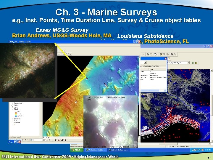 Ch. 3 - Marine Surveys e. g. , Inst. Points, Time Duration Line, Survey