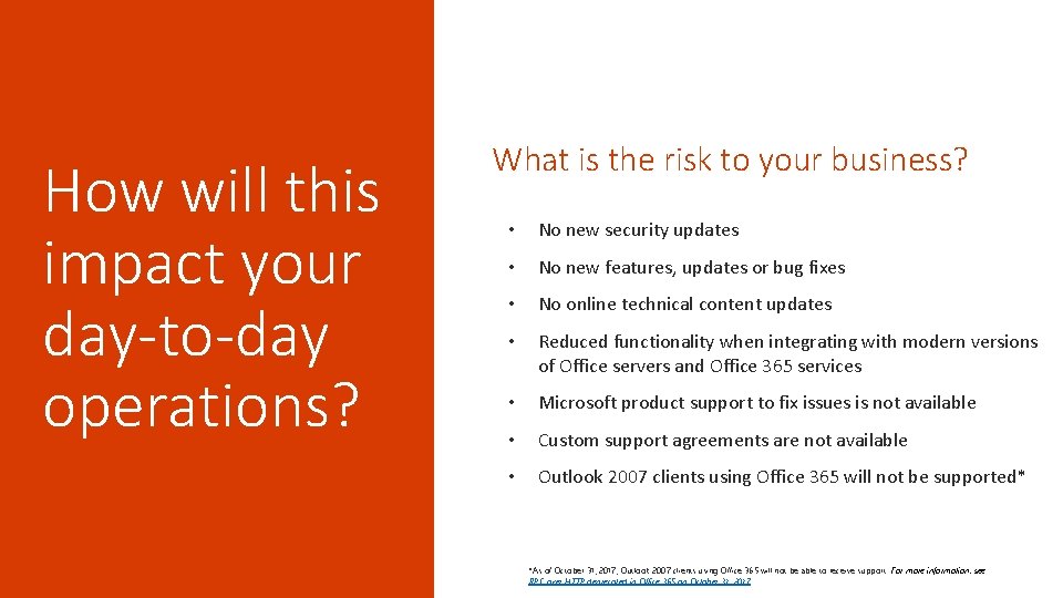 How will this impact your day-to-day operations? What is the risk to your business?