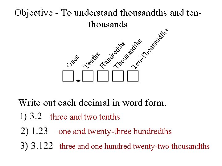 nd Th redt ou hs sa Te ndth ns Th ou sa nd Hu