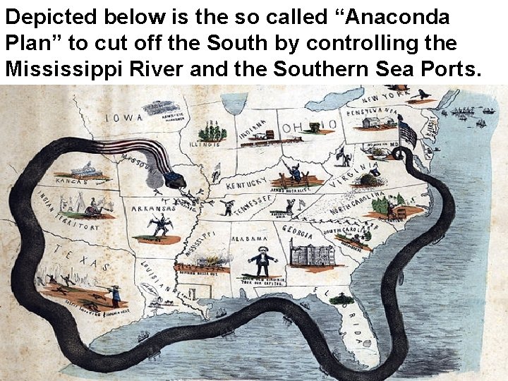 Depicted below is the so called “Anaconda Plan” to cut off the South by