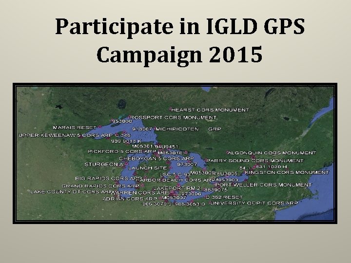 Participate in IGLD GPS Campaign 2015 