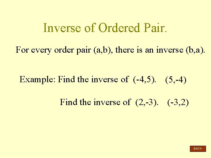 Inverse of Ordered Pair. For every order pair (a, b), there is an inverse