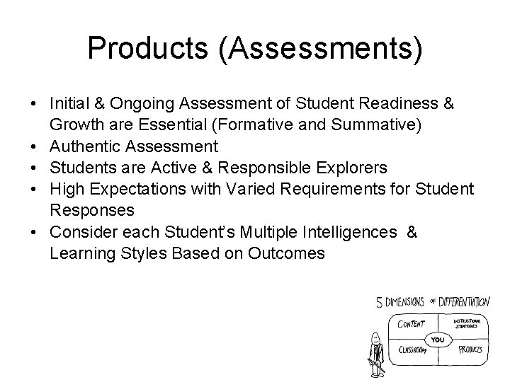 Products (Assessments) • Initial & Ongoing Assessment of Student Readiness & Growth are Essential