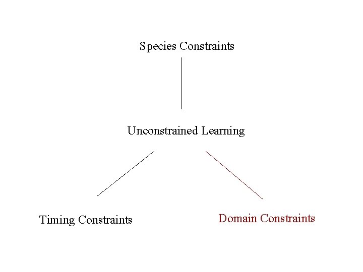 Species Constraints Unconstrained Learning Timing Constraints Domain Constraints 