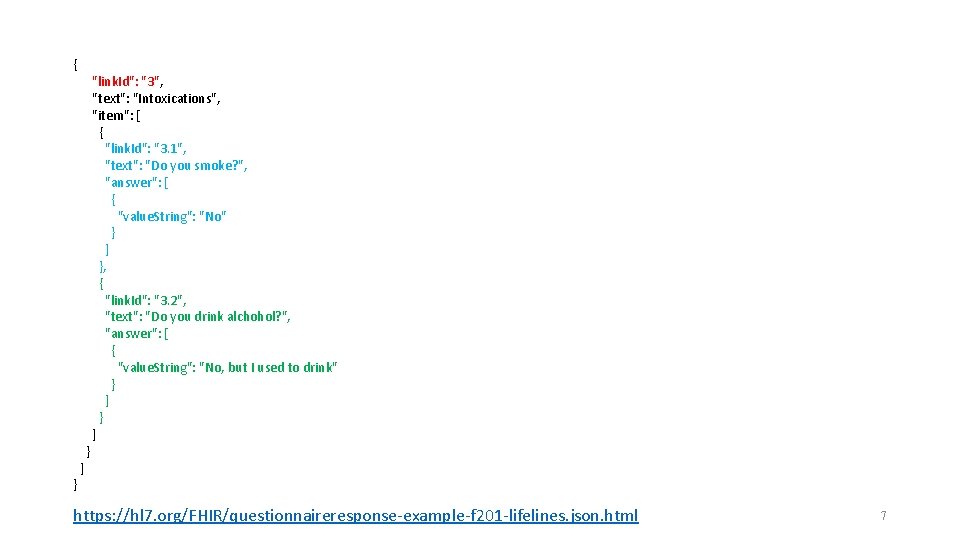 { } ] } "link. Id": "3", "text": "Intoxications", "item": [ { "link. Id":