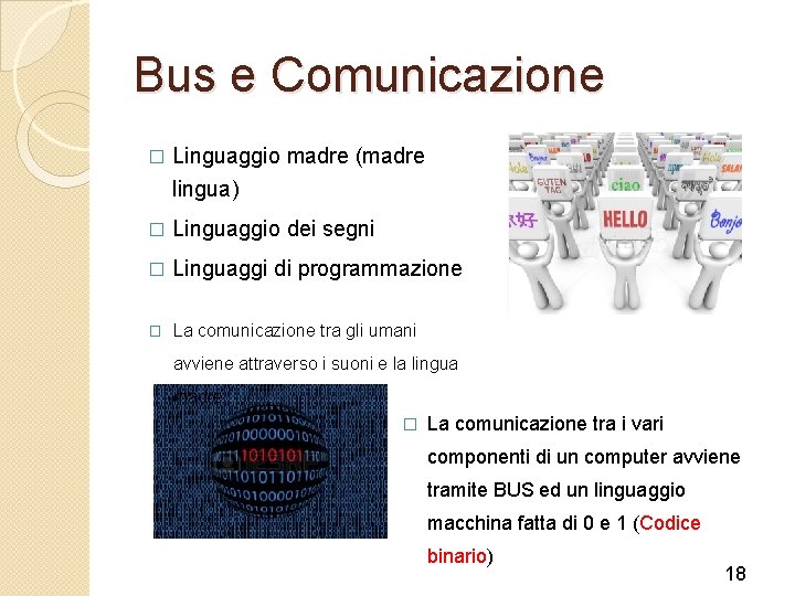 Bus e Comunicazione � Linguaggio madre (madre lingua) � Linguaggio dei segni � Linguaggi