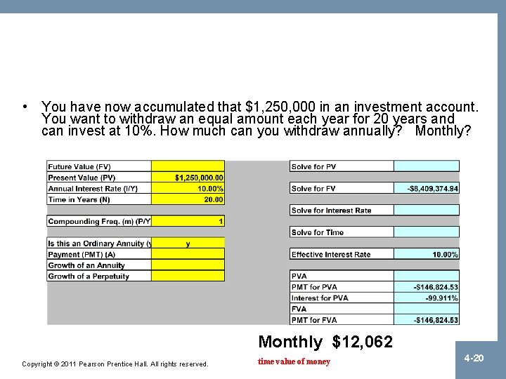  • You have now accumulated that $1, 250, 000 in an investment account.