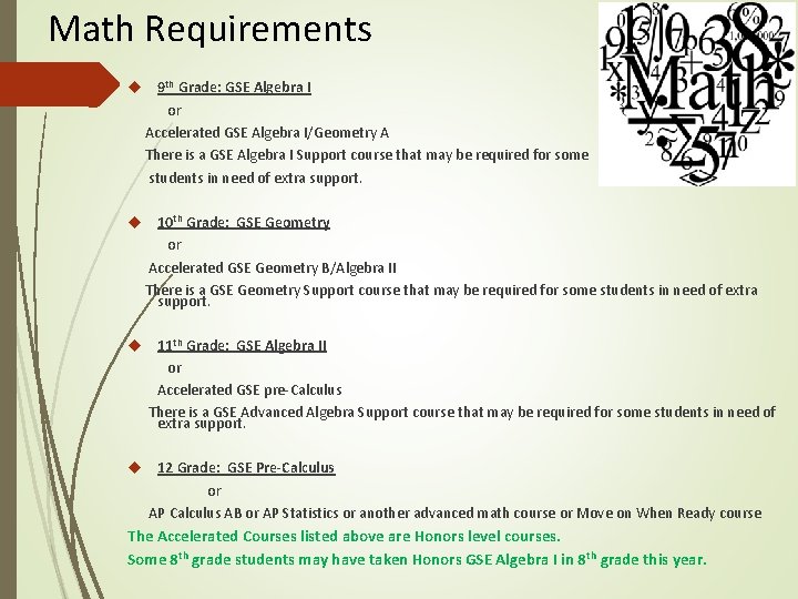 Requirements Math Mission Possible Graduation Beyond Class of 2021 Information